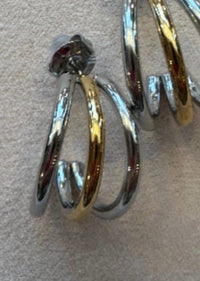 Xtraordinary - Women's Two Tone Triple Layer Hoop Earrings