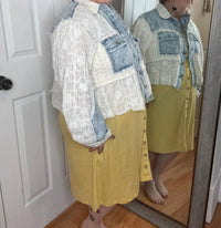 Pol - Delia Denim & Lace Shirtket