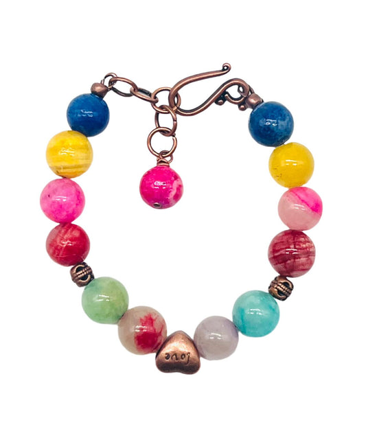 Jewelit - Women's Multi-Agate Copper Bracelet