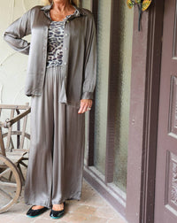 Satin Button Down Shirt/Shacket