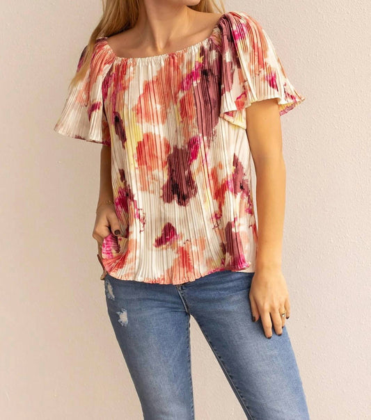 Grace + Emma - Serenity Sunset Off-the-Shoulder Blouse