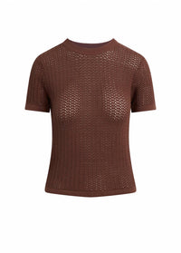 Joe's Jeans The Crochet Baby Tee in chocolate - women's shirt - view 4