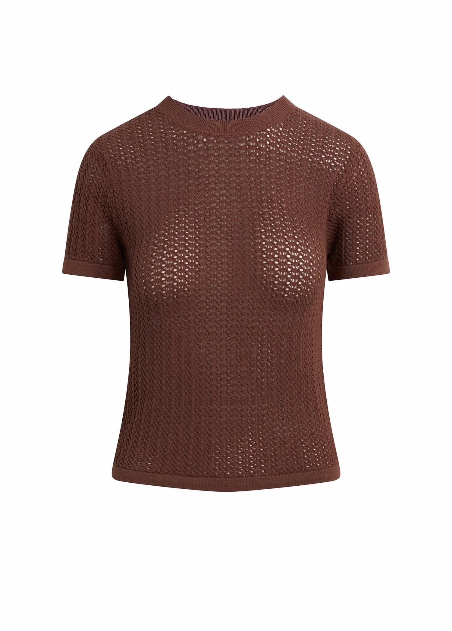 Joe's Jeans The Crochet Baby Tee in chocolate - women's shirt - view 4