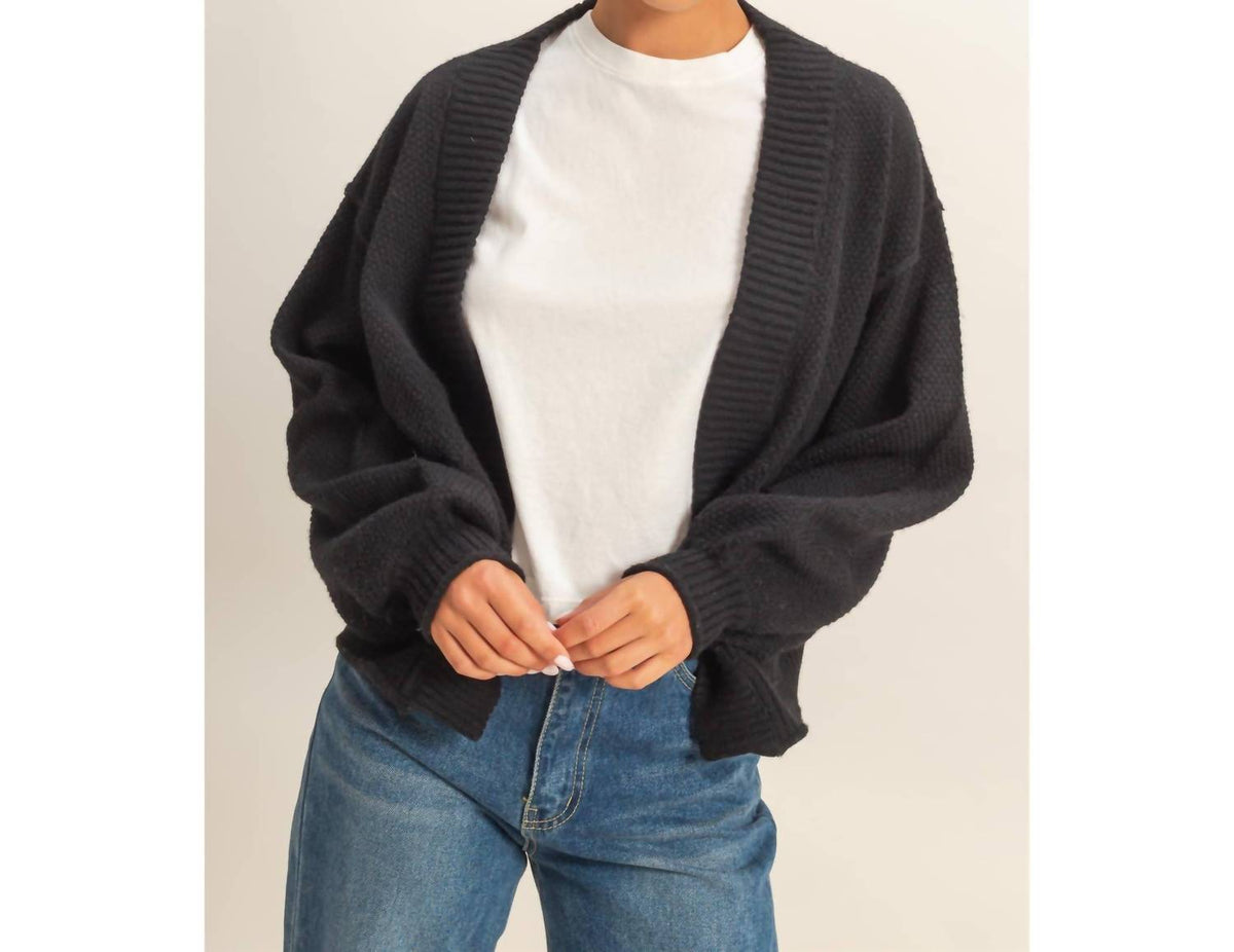Hyfve - Oversized Textured Knit Cardigan Sweater