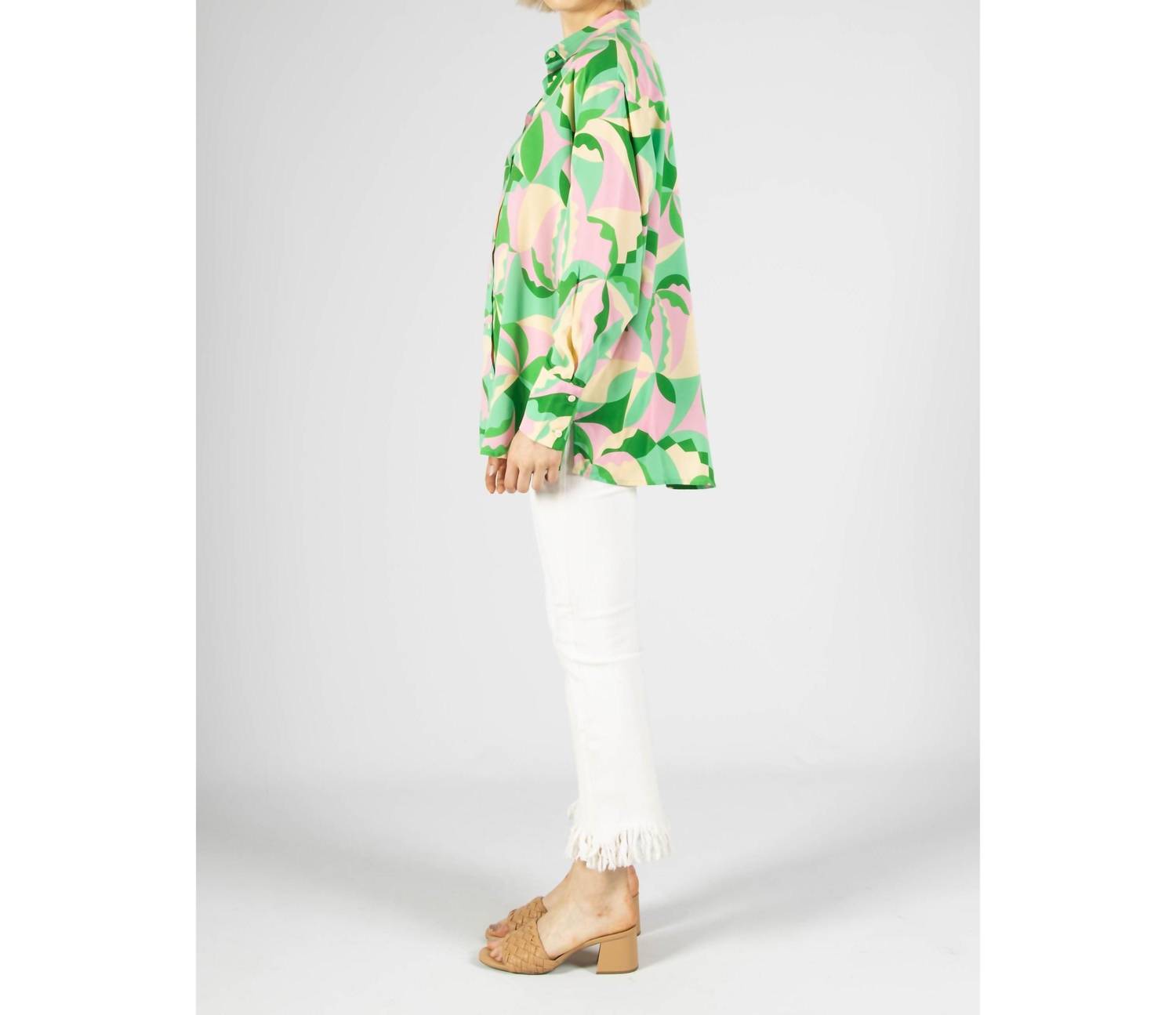 Before You Collection - Kaleidoscope Print Satin Button Up Shirt