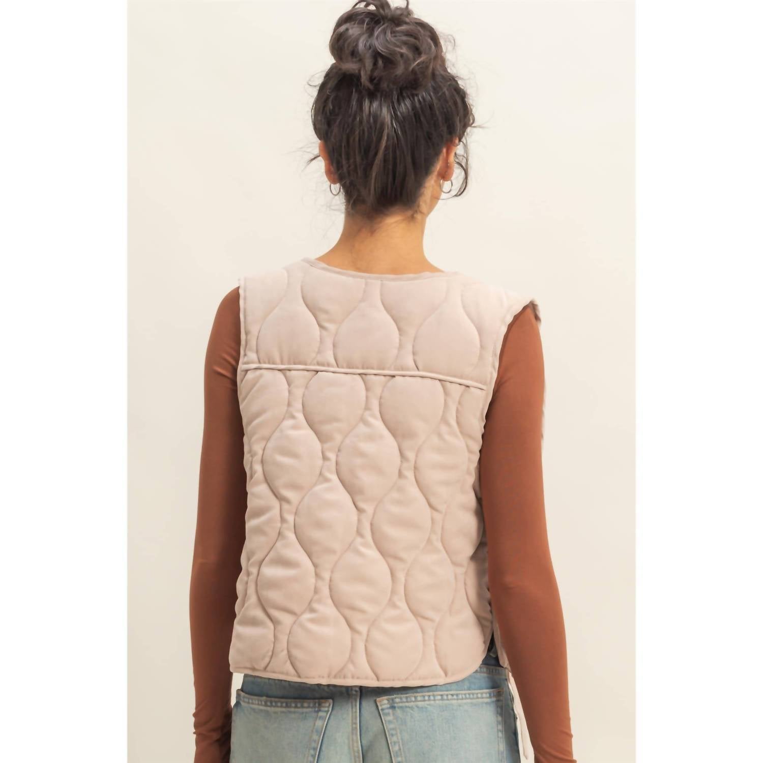Hyfve - Quilted Vest With Tie-Front And Patch Pockets