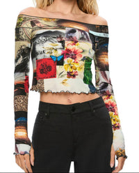 Alice + Olivia - Dorinda Off The Shoulder Top With Thumbholes