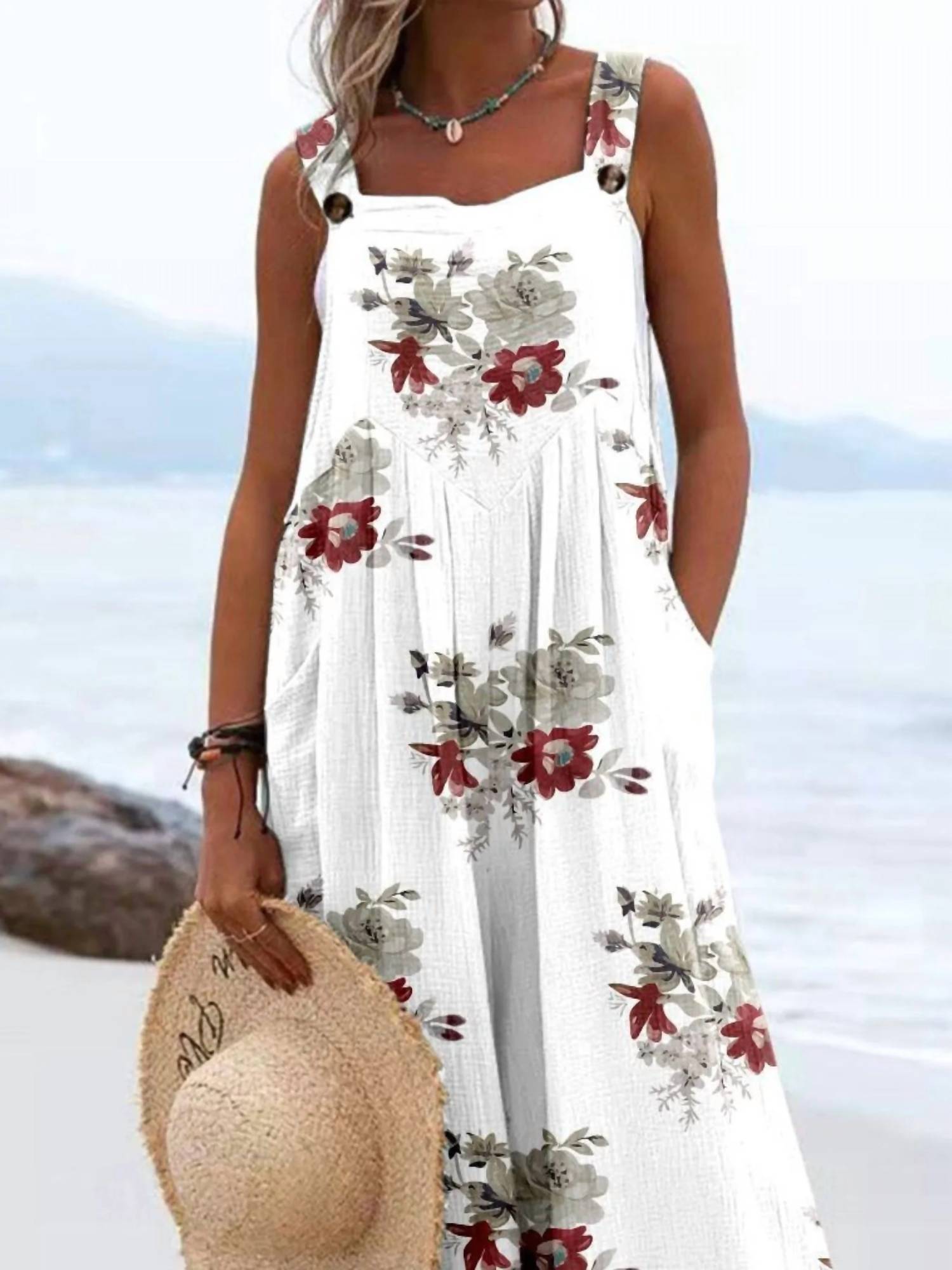 Trendsi - Full Size Floral Wide-Leg Overalls Plus Size