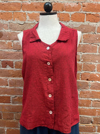 Cut Loose - Women's Sleeveless Linen-cotton Shirt