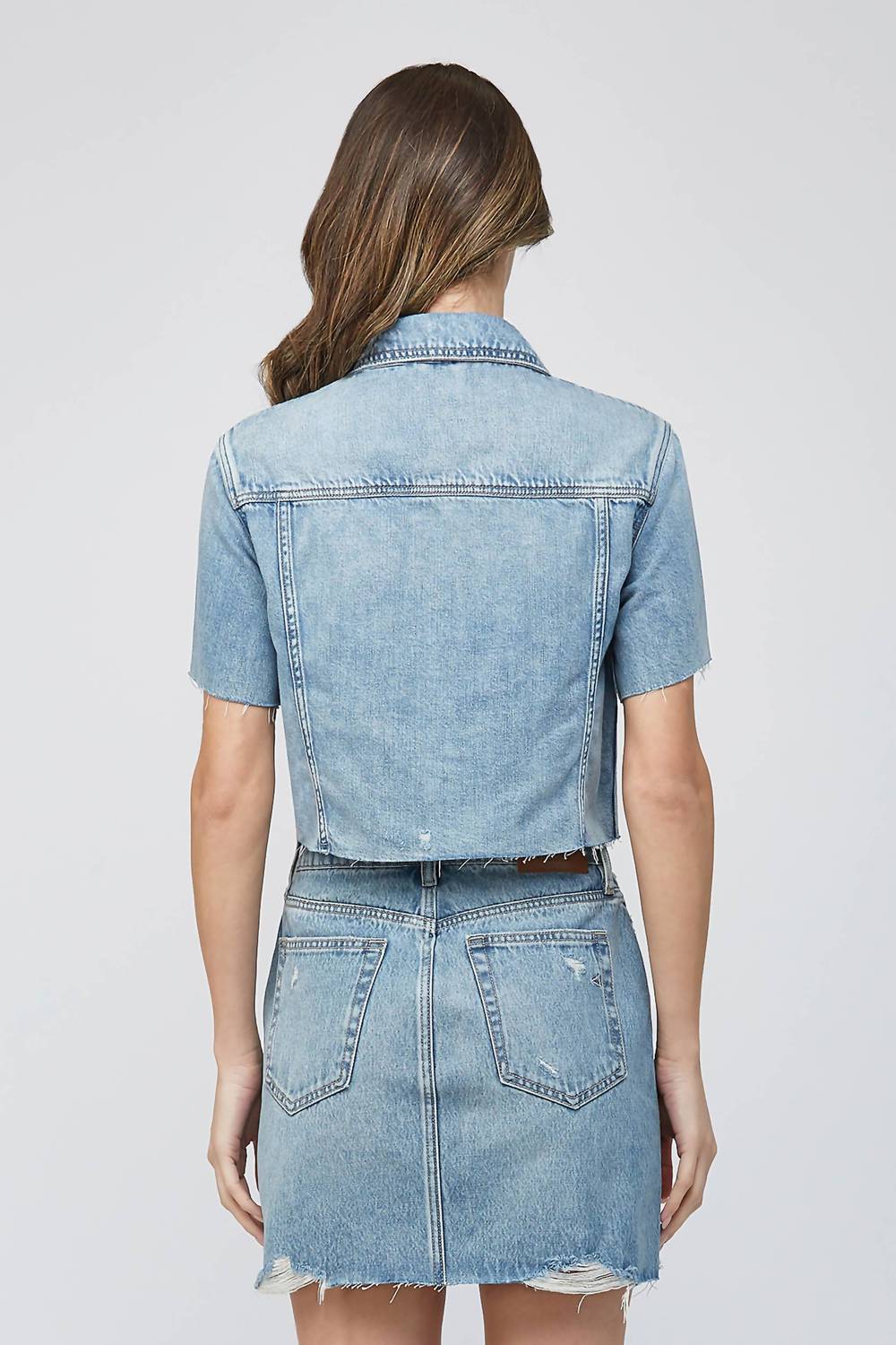 Hidden - Casi Short Sleeve Cropped Denim Jacket
