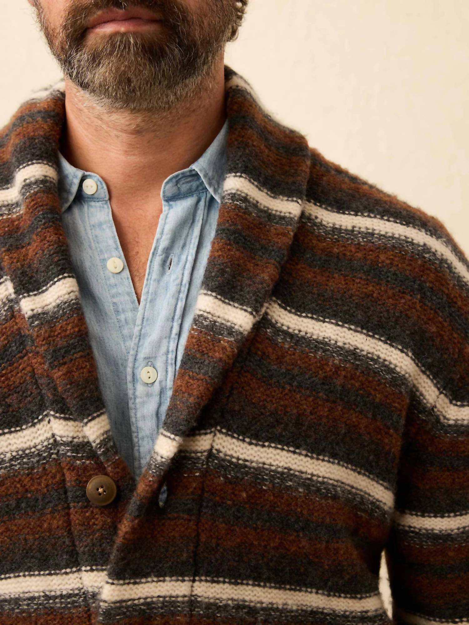 Faherty - Striped Cardigan Sweater