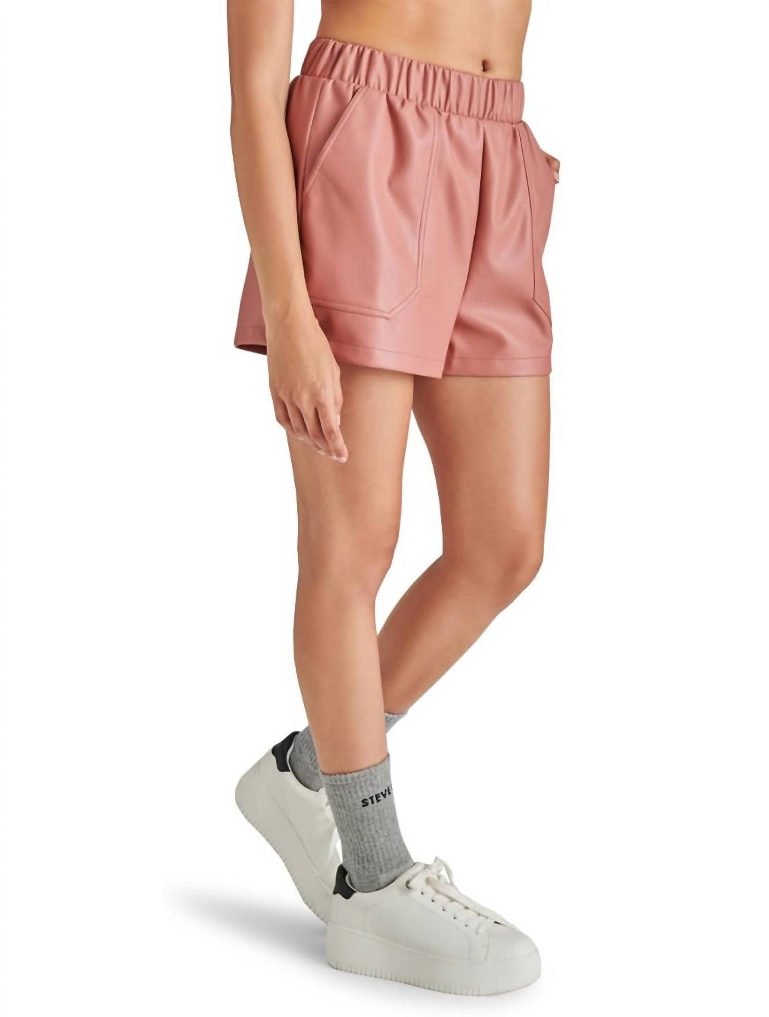 STEVE MADDEN Faux The Record Shorts in rose - women's shorts - detail view
