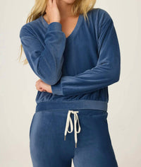 PJ Salvage Craving Corduroy Loungewear set in harbor - women's sleepwear