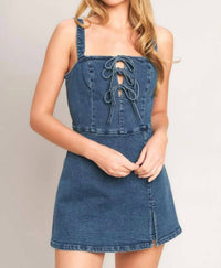 Flying Tomato - First Date Denim Skort Romper