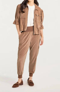 cinq a sept Velour Giles Pant in mocha - women's pants