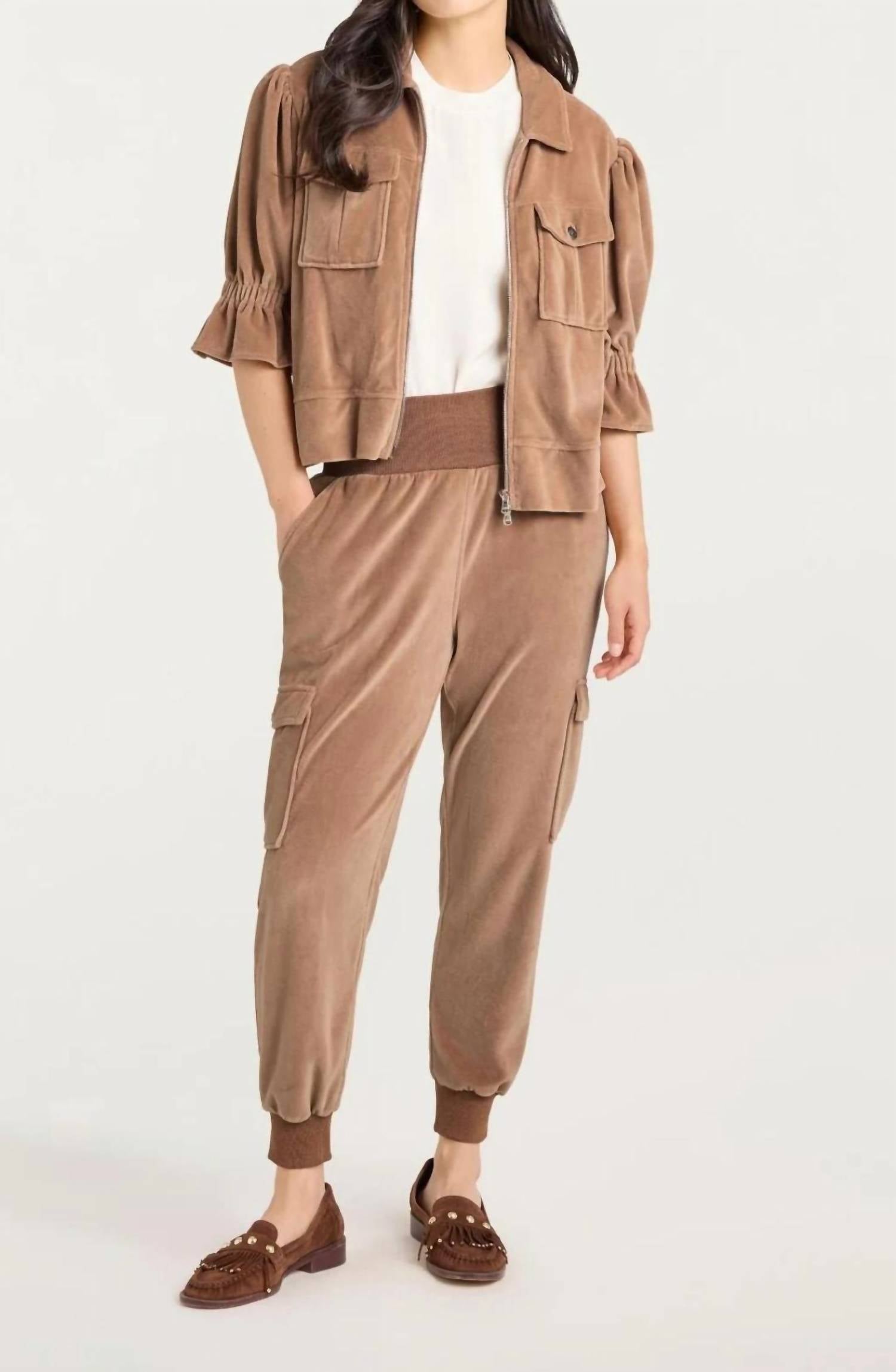 cinq a sept Velour Giles Pant in mocha - women's pants