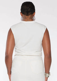 Circular Path - Sleeveless Round Neck Necklace T-Shirt