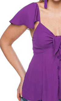 Buddylove - Purple Flirty Ruffle Top