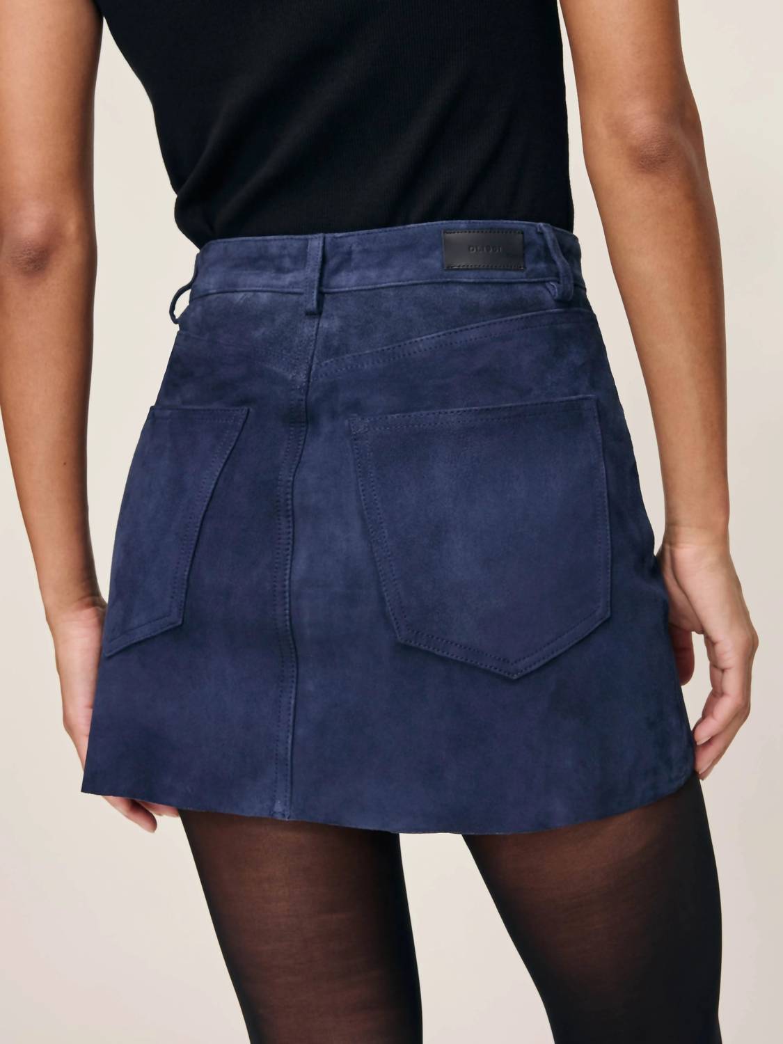 DL1961 - Women's Alma Mini Skirt in navy - women's skirt - alternate view