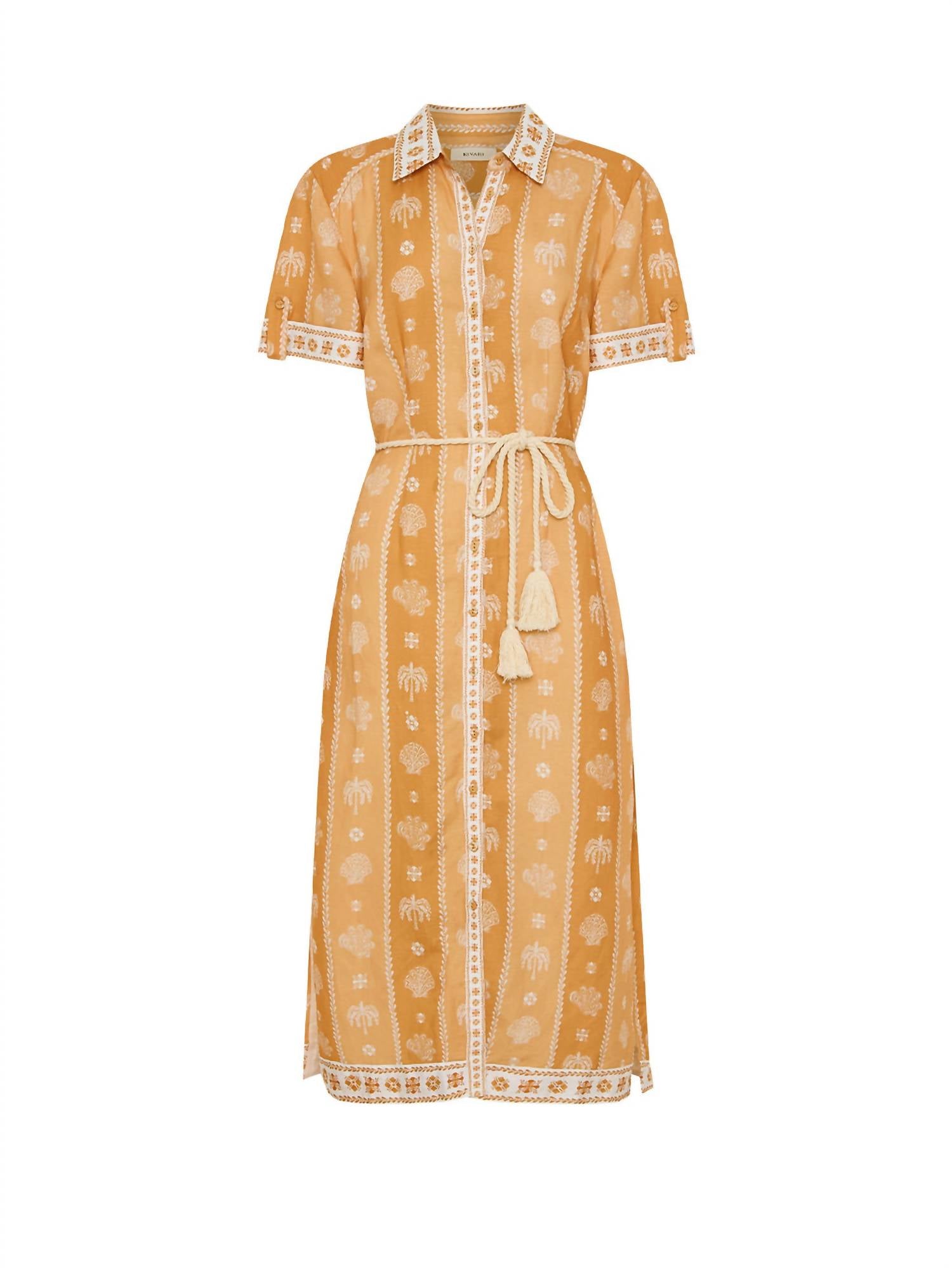 Kivari - Tassel Tie Shirt Midi Dress