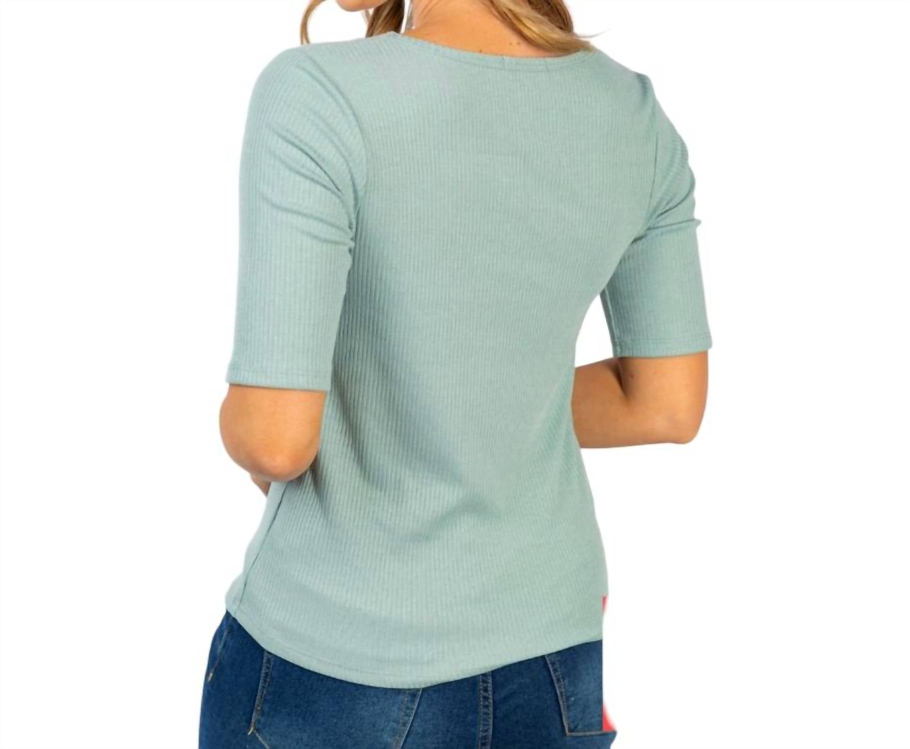 White Birch - Half Sleeve Solid Knit Top - Plus