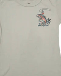 TINY WHALES Kids' Not My First Rodeo Long Sleeve Shirt in grey - kids' shirt - detail view