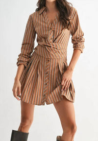 Mint Exclusives - Leanne Striped Collared Shirt Dress