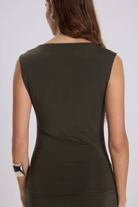 Maria Cher Woodland Belle Sleeveless Top in green - women's blouse - view 4