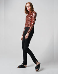 High Waisted Side Slit Pant