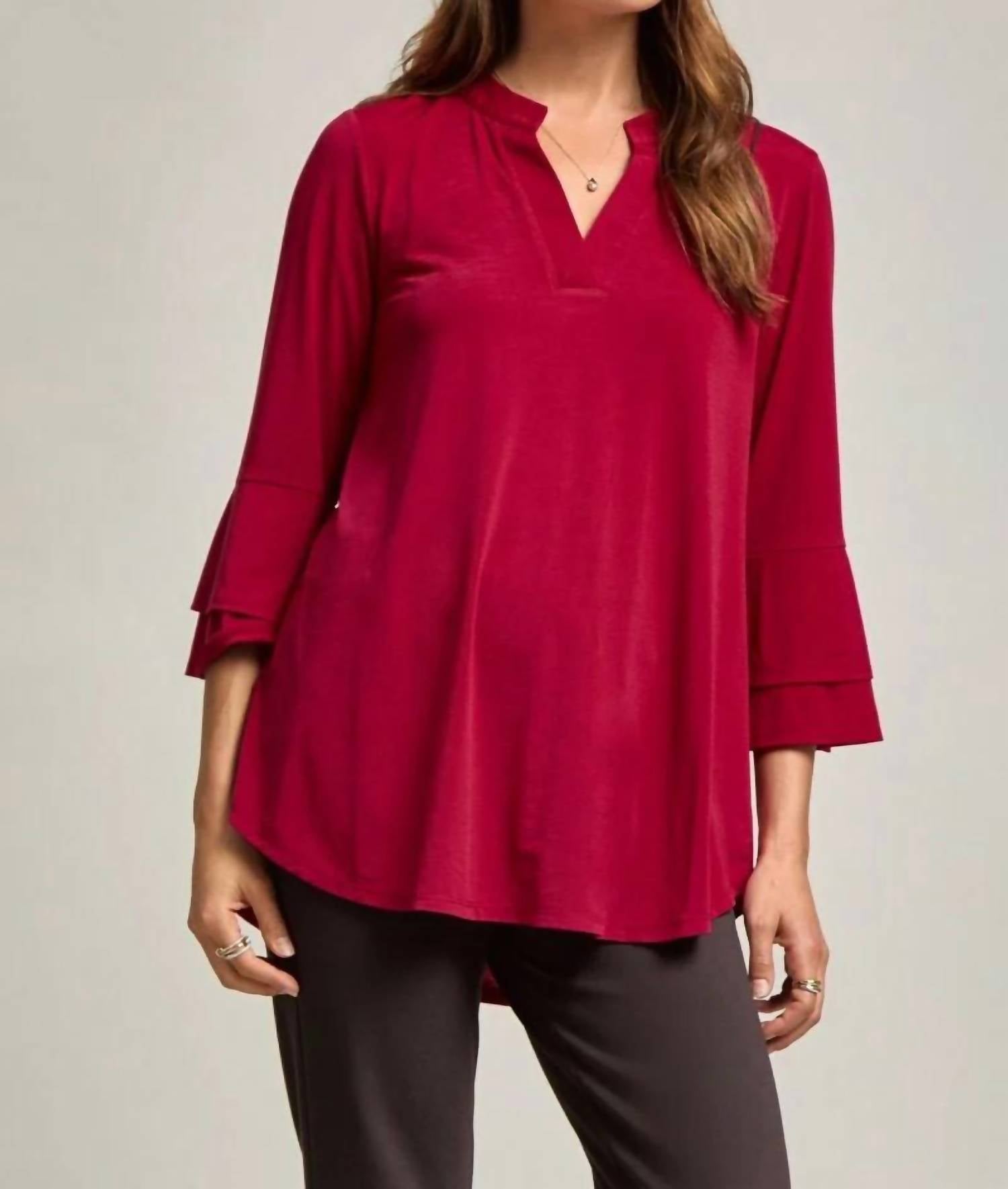 Dear Scarlett - Bell sleeved Polyester Blend blouse