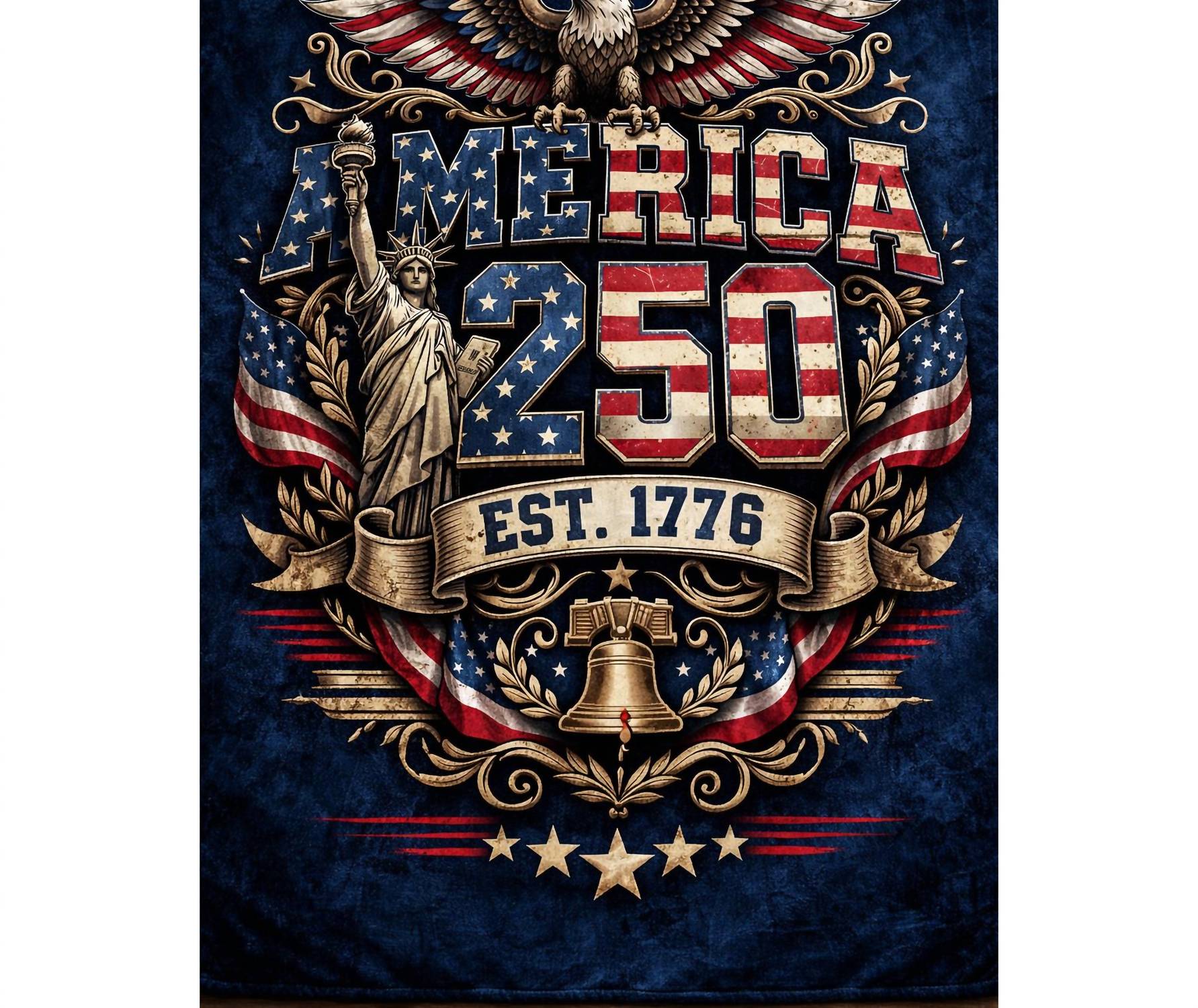 Julia Rose - Unisex America Est. 1776 Flannel Blanket