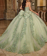 Rachel Allan - Floral Embroidered Corse Bodice Ballgown Dress