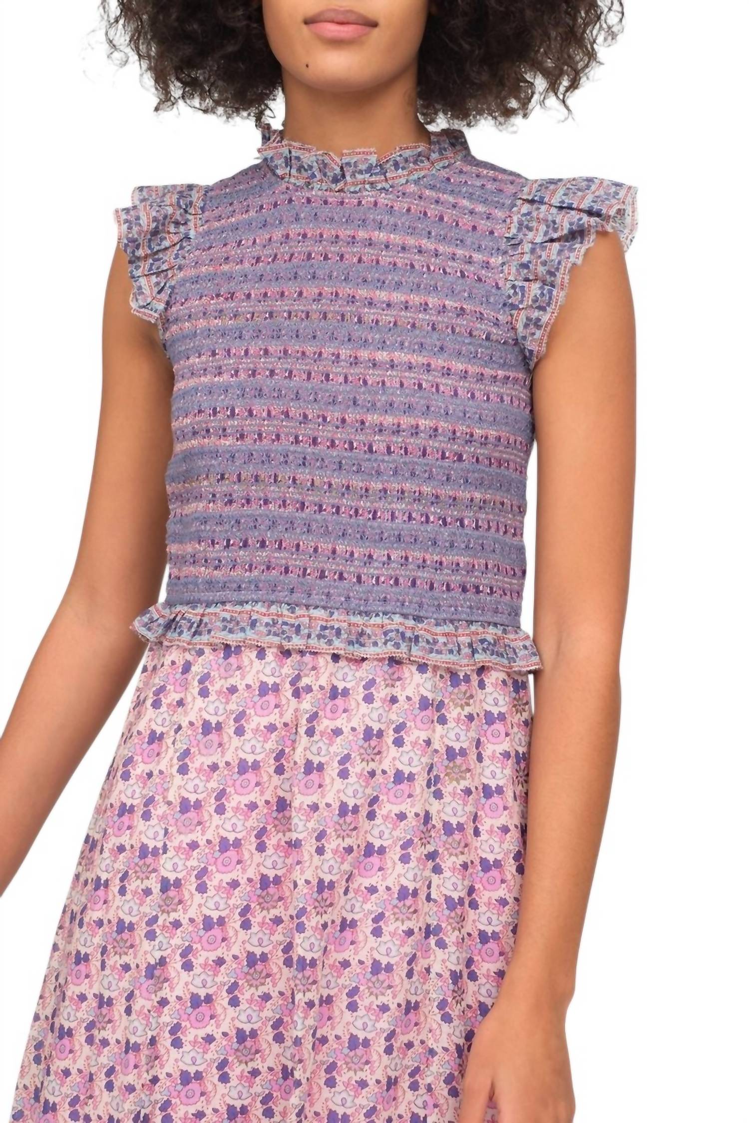 Sea Bianca Smocked Midi Dress Violet 4