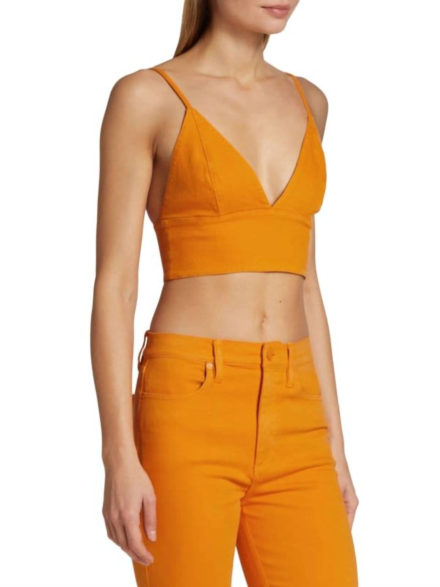 Alice + Olivia - Carli Denim Crop Bra Top