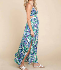 Rolypoly - Deep V Neck Boho Maxi Dress