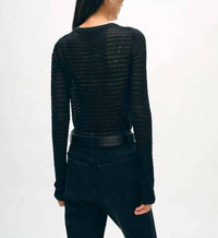 White + Warren - Paperfine Lace Stitch Top
