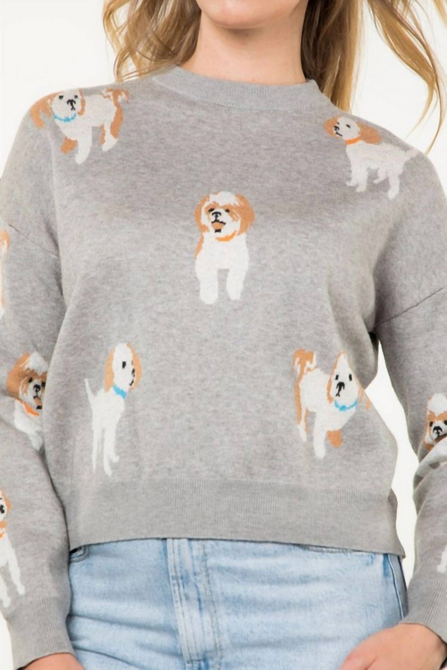 Thml - Allover Dog Print Sweater