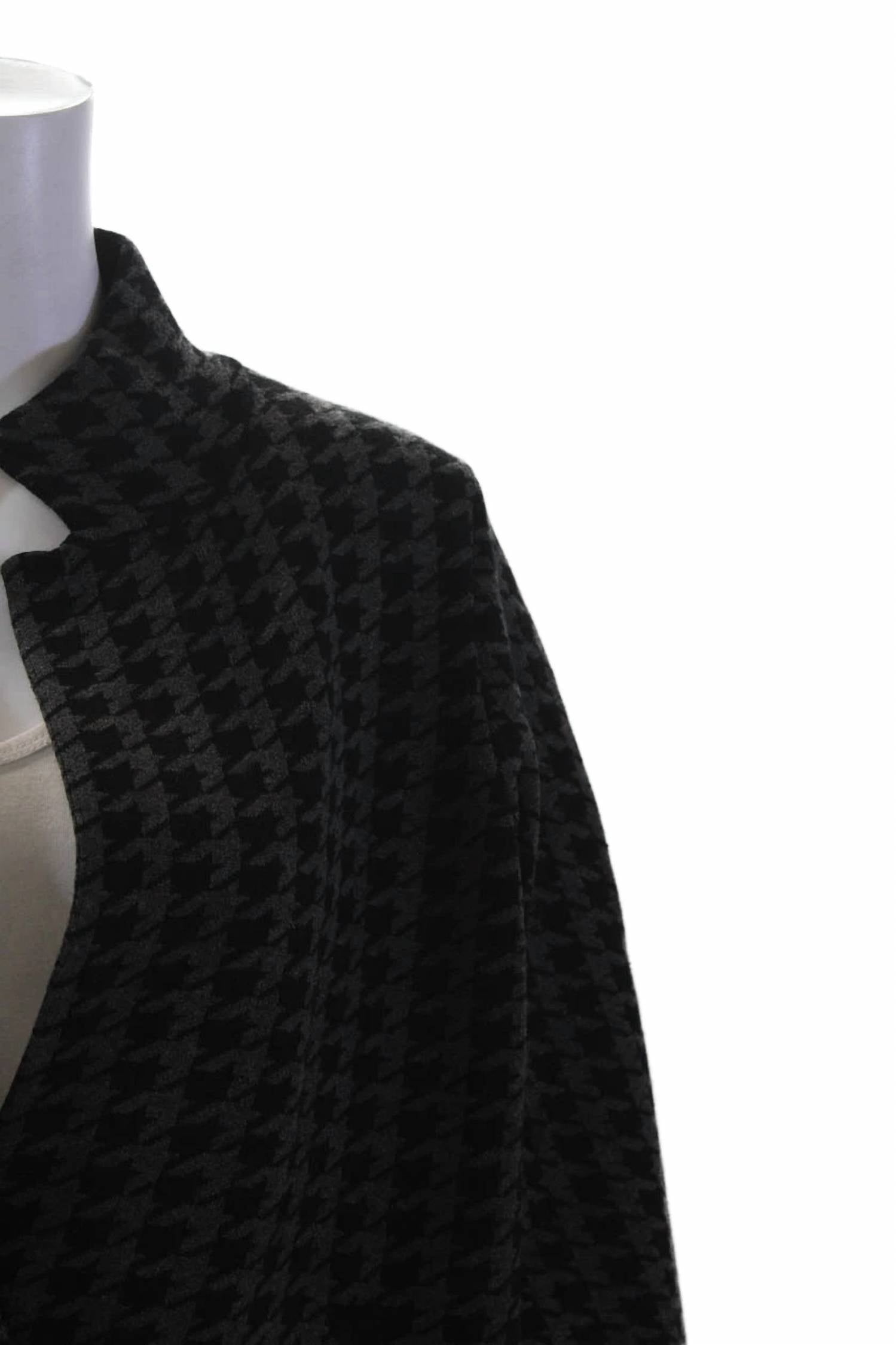 J'Envie/Eli - Women's 3/4 Sleeve Single Button Knit Houndstooth Jacket