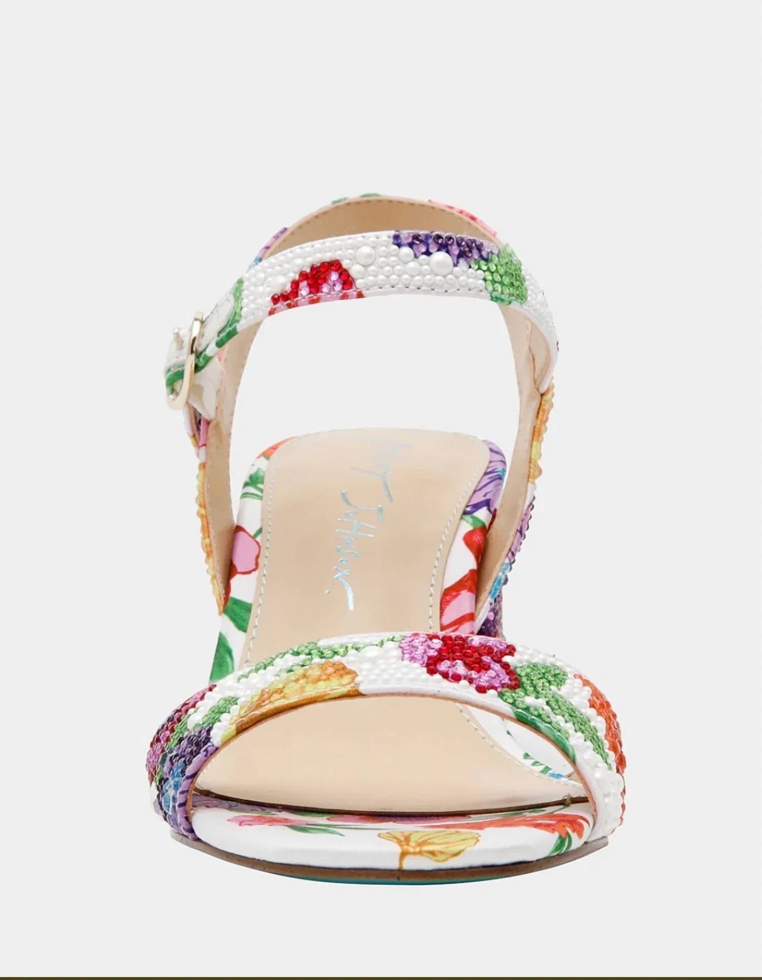 Betsey Johnson - Women's Tamy Floral Beaded Block Heel Sandals