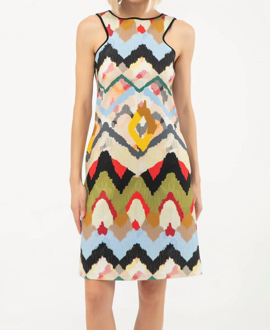 SHORT SLEEVELESS FRESCO HALTER DRESS