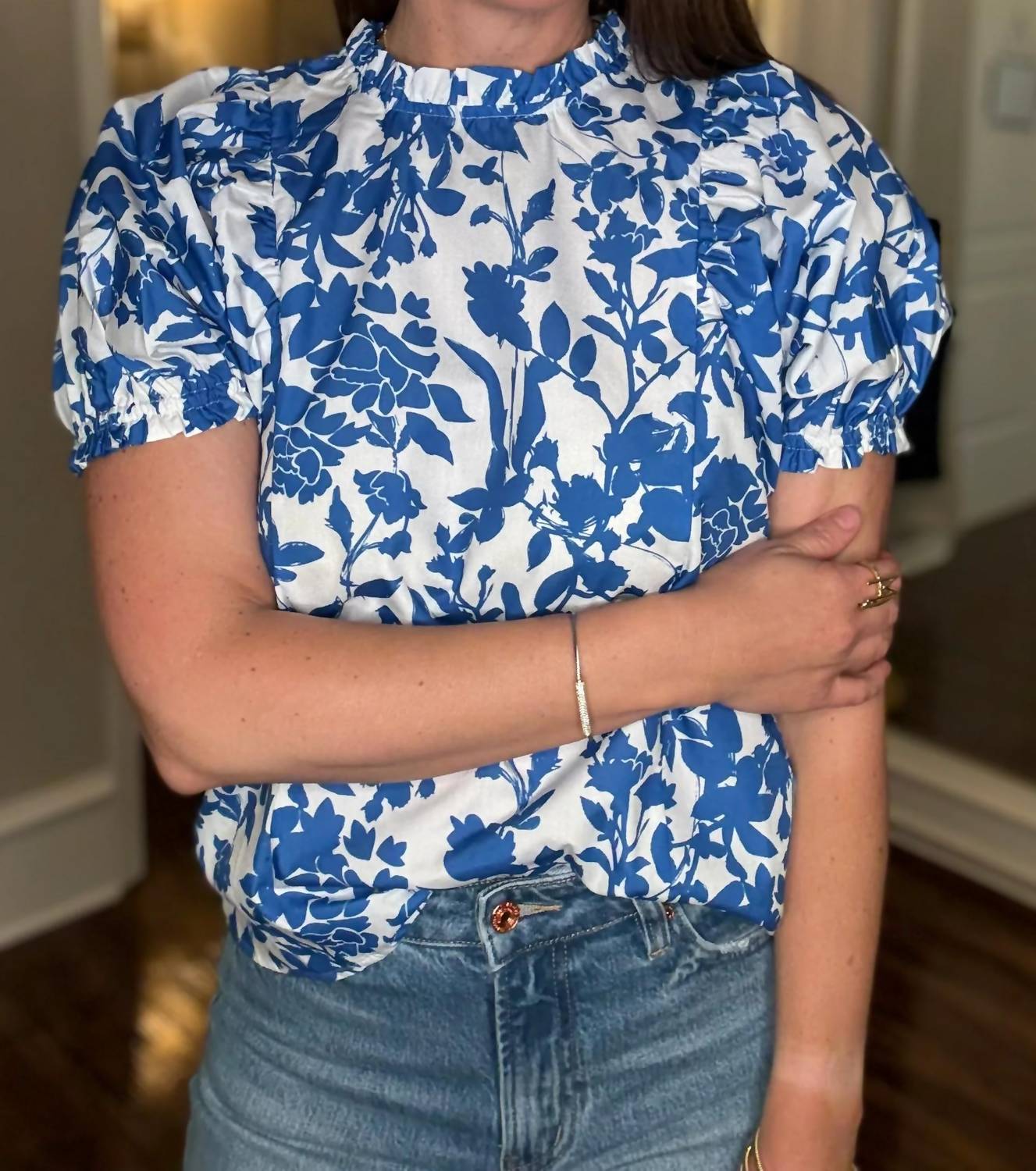 Thml - Flower Puff Sleeve Top