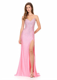 Ashleylauren - Stapless Fitted Embellished Gown
