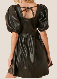 Mittoshop - Back In Vegan Leather Dress