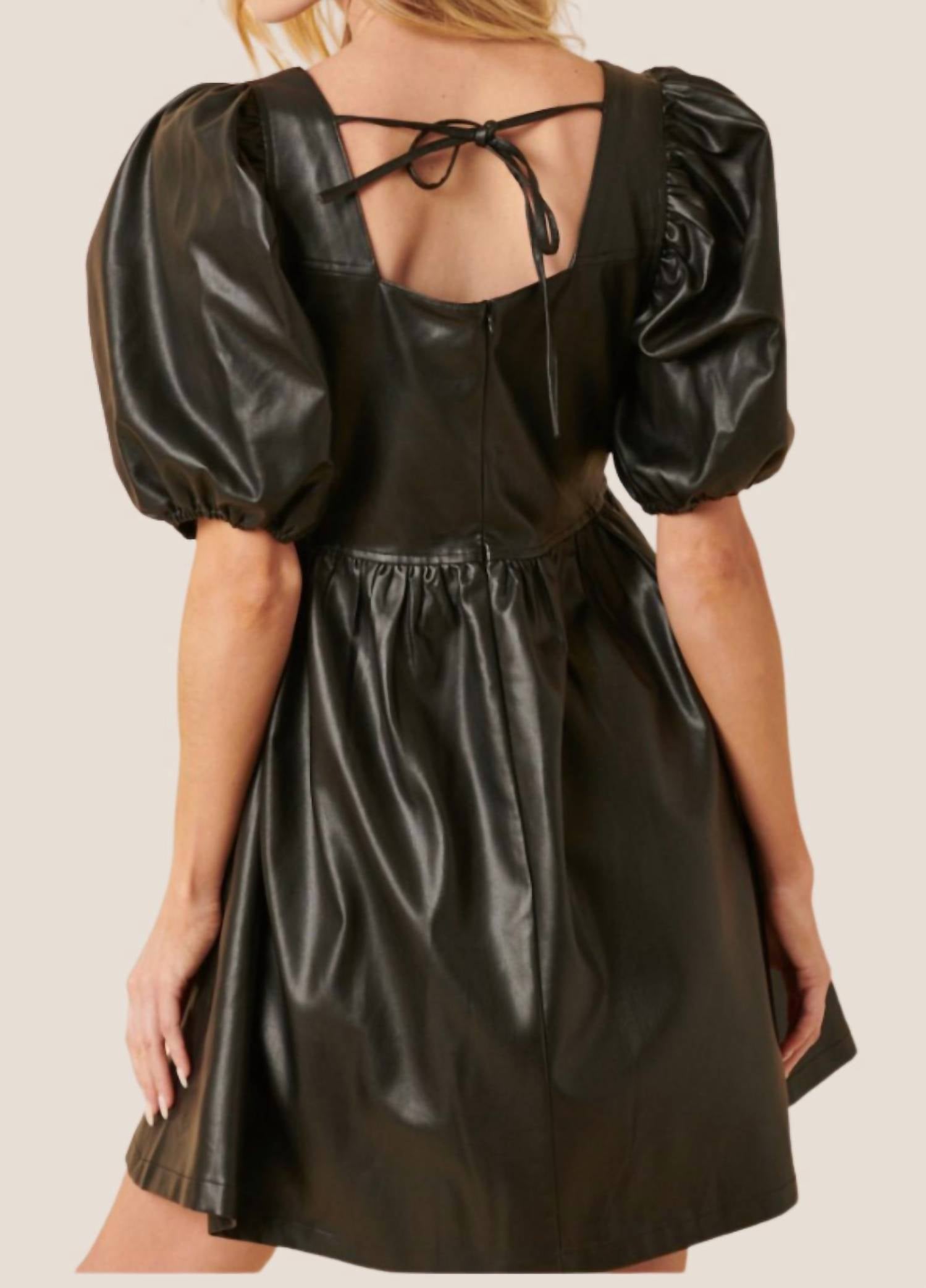Mittoshop - Back In Vegan Leather Dress