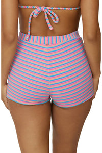 Pq Swim - Ella Stripe Terry Cover-up Shorts