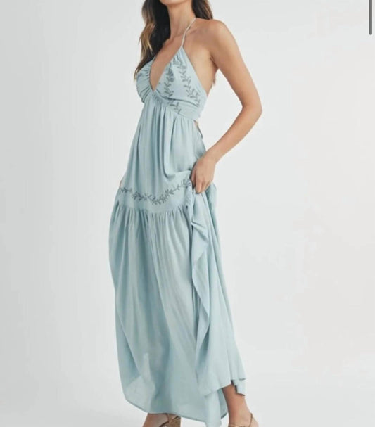 Mable - Flora Halter Maxi Dress