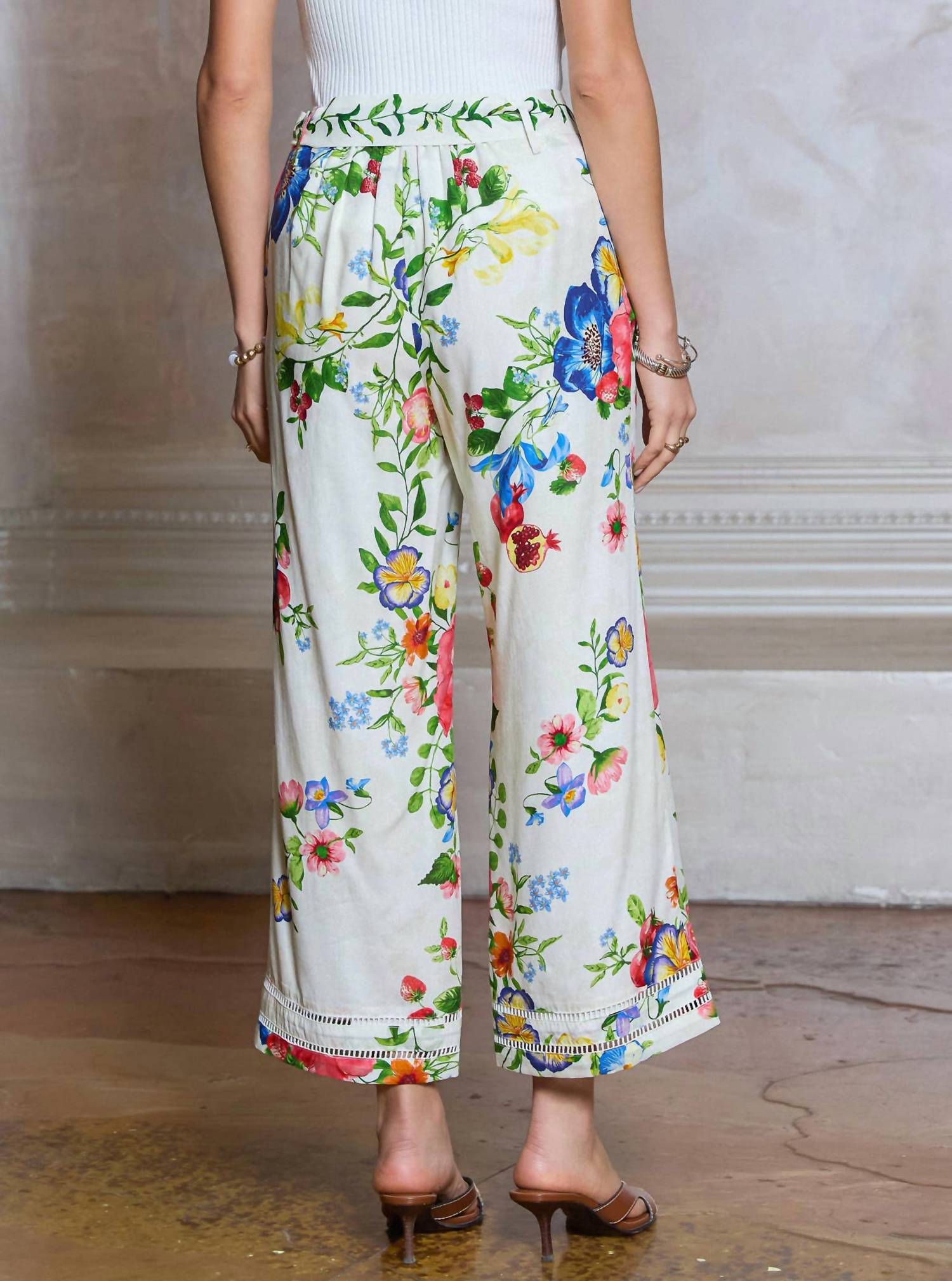 Current Air - Floral Printed Wide Leg Pants