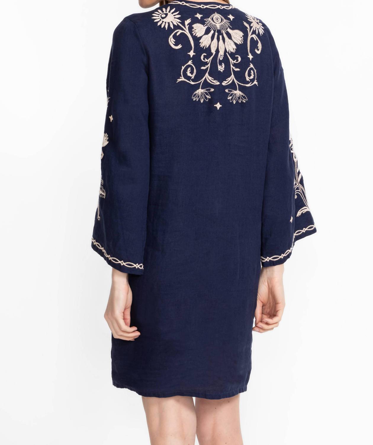Johnny Was DANIKA KIMONO SLEEVE RELAXED DRESS in blue night - women's dress - view 4