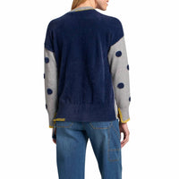 Apny - Polka Dot Sweater With Contrast Stitching