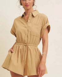 In February - Twill Button Down Romper